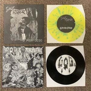 Lot Of 2 Vinyl Records. Hardcore Rock  Sick Terror O Pior Cego/G.O.D Archagathus